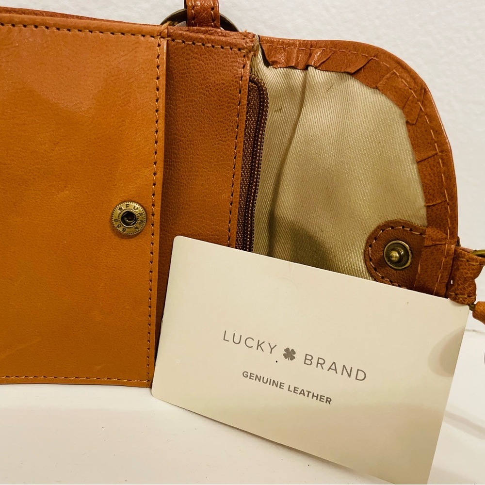 SOLD Lucky Brand Rayla cognac smooth leather wallet - Picture 4 of 5
